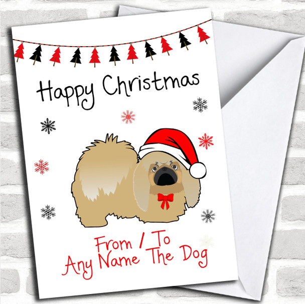 Pekingese From Or To The Dog Pet Personalized Christmas Card