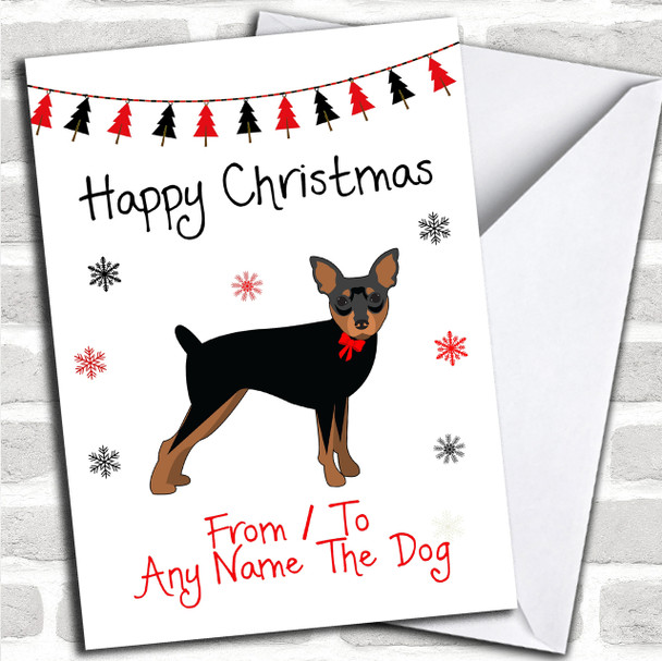 Miniature Pinscher From Or To The Dog Pet Personalized Christmas Card