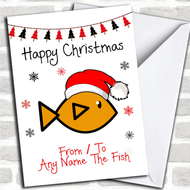 From Or To The Fish Pet Personalized Christmas Card