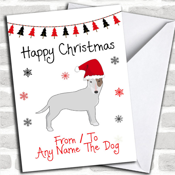 English Bull Terrier From Or To The Dog Pet Personalized Christmas Card