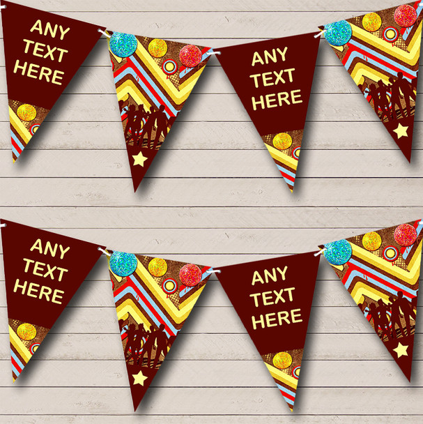 60's 70's 80's Disco Retro Personalized Birthday Party Bunting Flag Banner