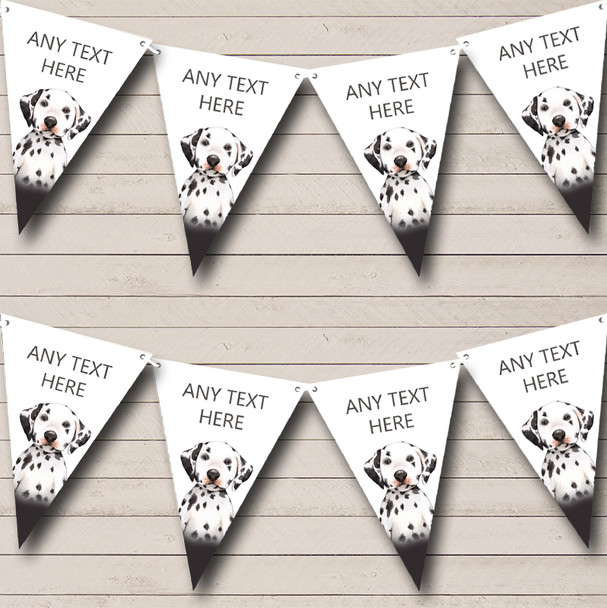 Cute Watercolour Dalmatian Dog Personalized Childrens Party Bunting Flag Banner