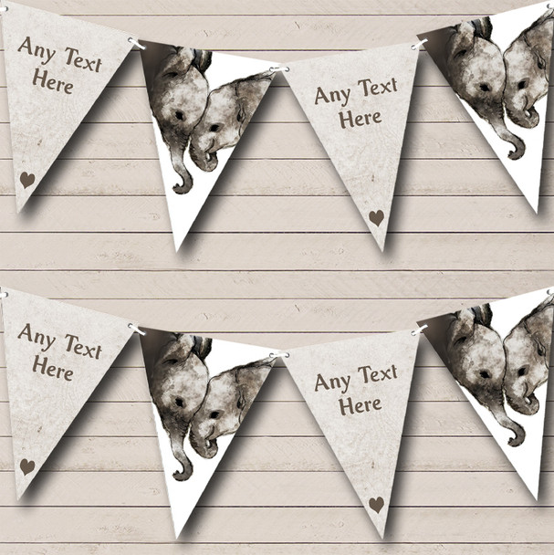 Elephant Baby Personalized Baby Shower Bunting Flag Banner