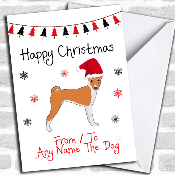 Basenji From Or To The Dog Pet Personalized Christmas Card