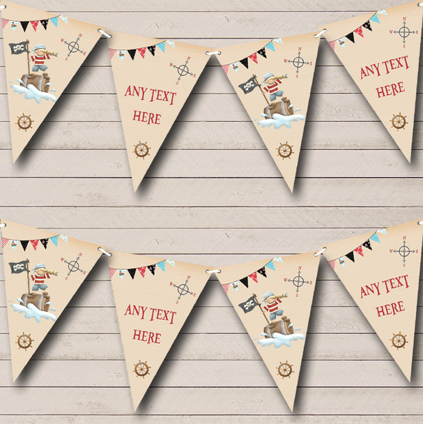 Lookout Pirate Personalized Baby Shower Bunting Flag Banner