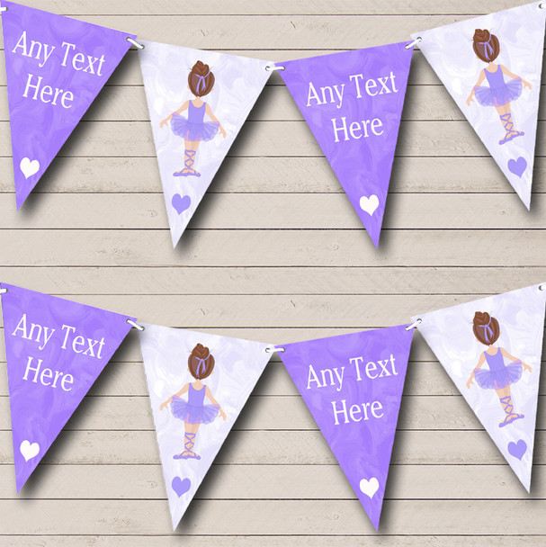 Marble Purple Ballet Ballerina Personalized Childrens Party Bunting Flag Banner