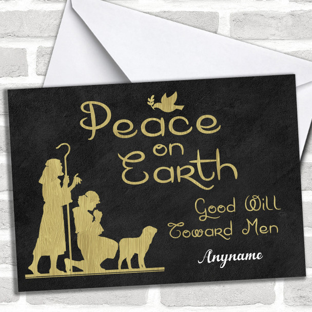 Peace On Earth Goodwill Personalized Christmas Card