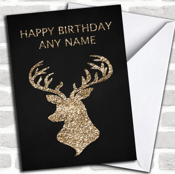 Bronze Reindeer Personalized Christmas Card