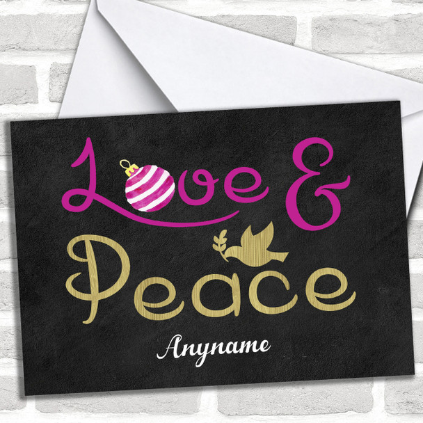 Love & Peace Personalized Christmas Card