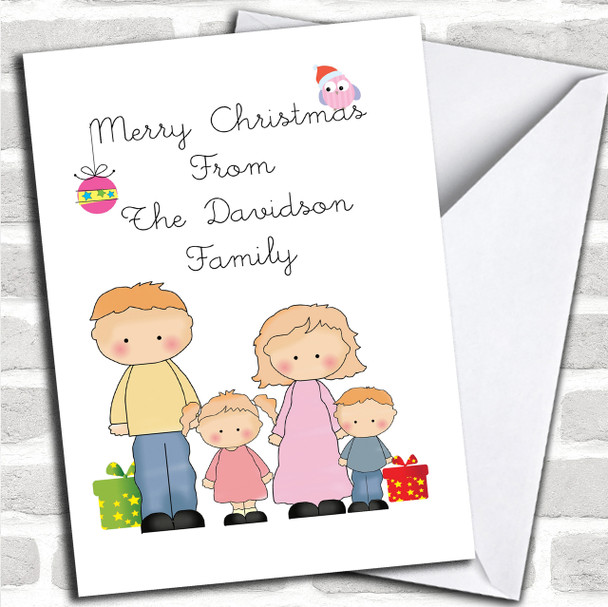 From Our Family Light Hair Personalized Christmas Card