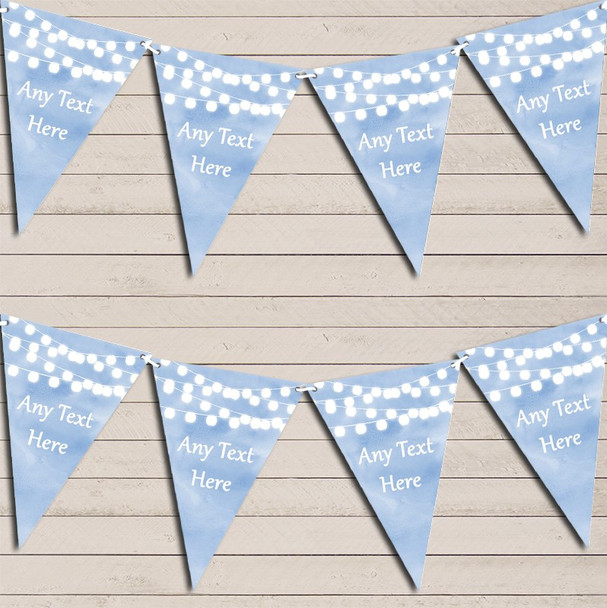 Blue Watercolour Lights Wedding Anniversary Bunting Garland Party Banner
