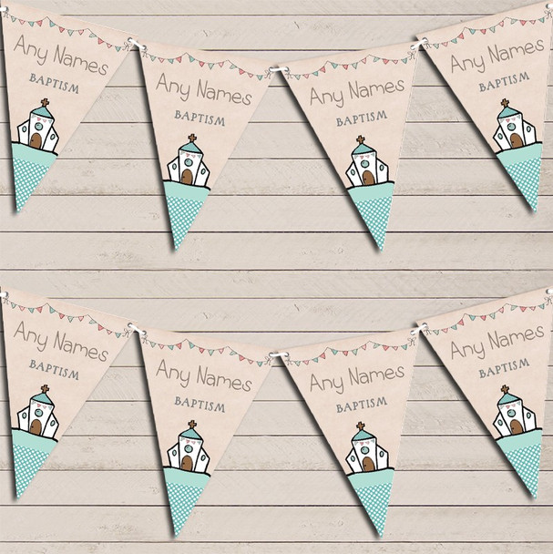 Cute Party Decoration Baptism Christening Bunting Garland Party Banner