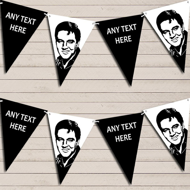 Elvis Presley White Black Birthday Bunting Garland Party Banner