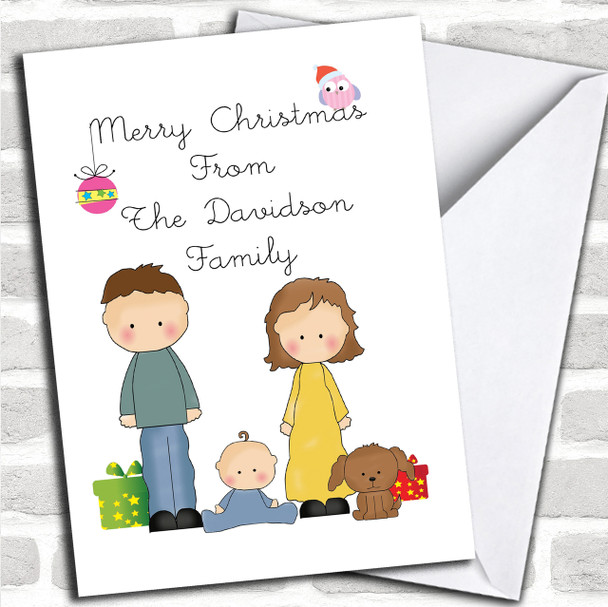 From Our Family Boy Baby Dog Personalized Christmas Card