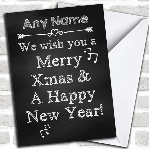 Chalk Board Style Personalized Christmas Card