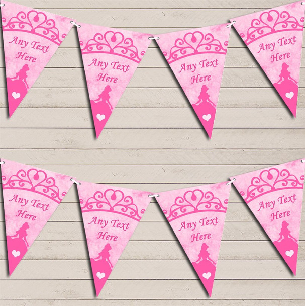 Hot Pink Princess Children's Birthday Bunting Garland Party Banner