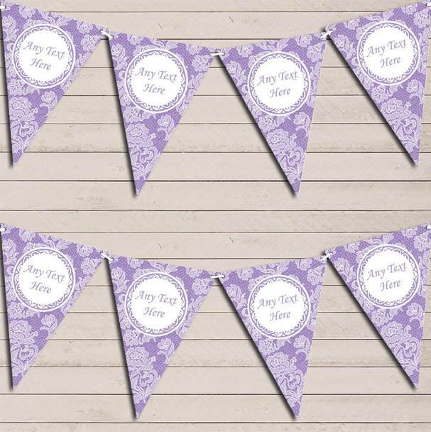 Lace Pattern Purple Engagement Bunting Garland Party Banner