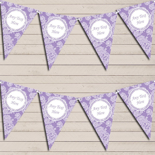 Lace Pattern Purple Retirement Bunting Garland Party Banner