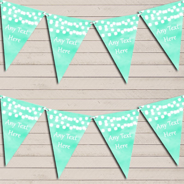 Mint Green Watercolour Lights Retirement Bunting Garland Party Banner