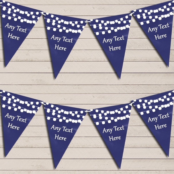 Navy Blue Watercolour Lights Tea Party Bunting Garland Party Banner