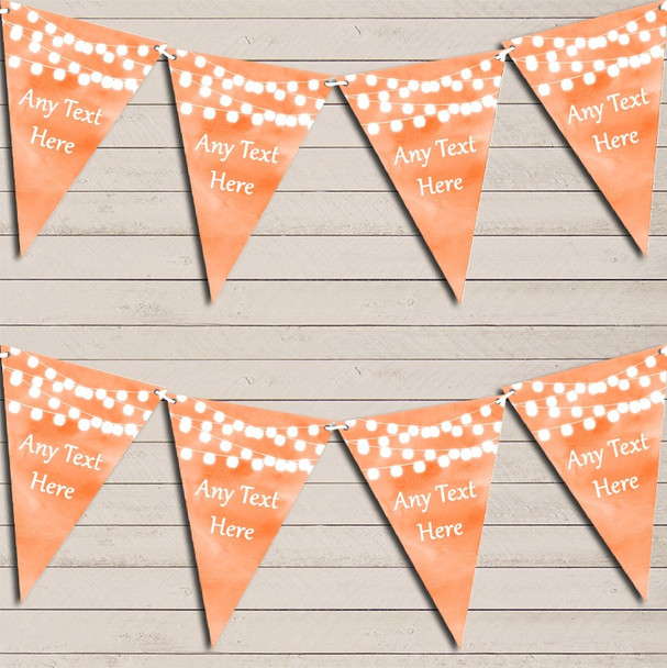 Orange Watercolour Lights Wedding Anniversary Bunting Garland Party Banner