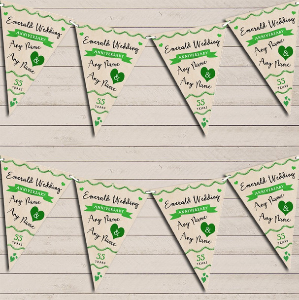 Party Decoration Emerald 55th Wedding Anniversary Bunting Garland Party Banner