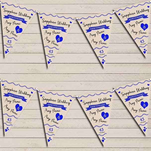 Party Decoration Sapphire 45th Wedding Anniversary Bunting Garland Party Banner