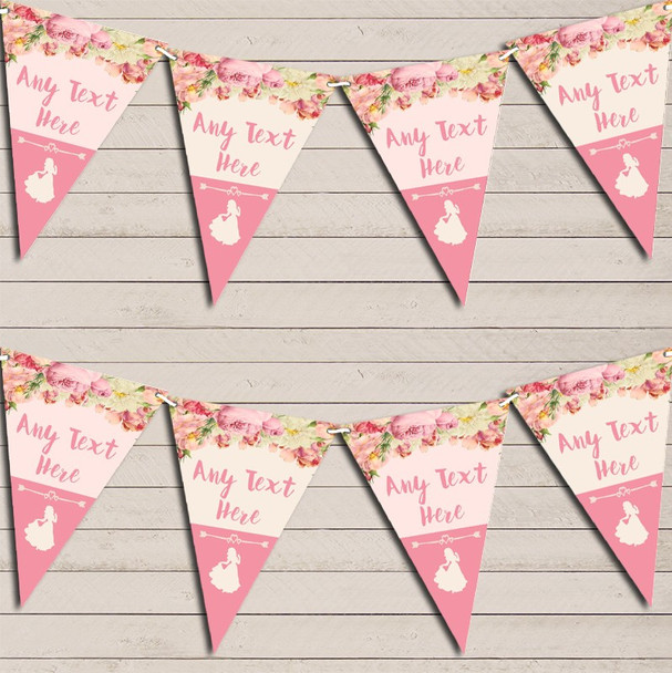 Pink Roses Princess Children's Birthday Bunting Garland Party Banner