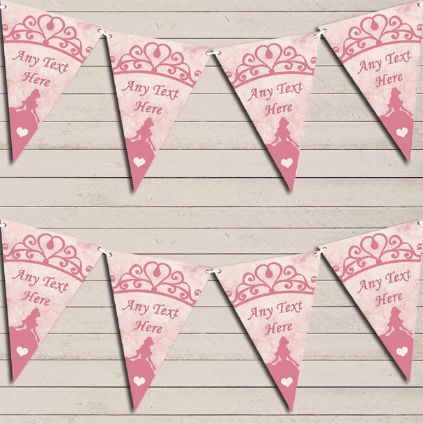 Pink Vintage Princess Children's Birthday Bunting Garland Party Banner