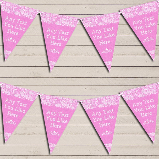 Pretty Lace Baby Pink Engagement Bunting Garland Party Banner