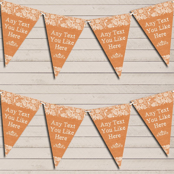 Pretty Lace Burnt Orange Retirement Bunting Garland Party Banner