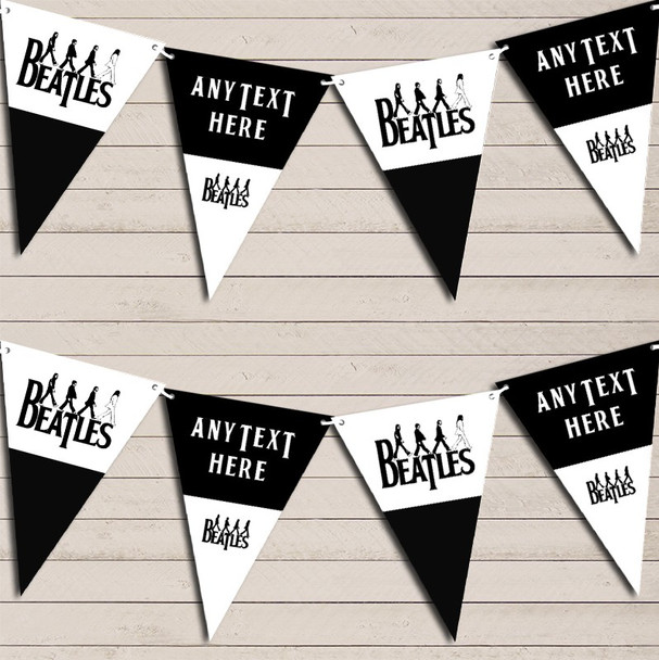 The Beatles Black & White Birthday Bunting Garland Party Banner