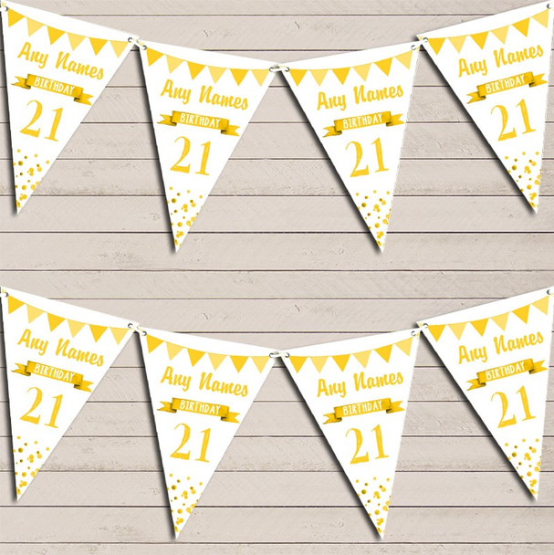 Any Age Birthday 18Th 21st 30th 40th 50th 60th Yellow Birthday Bunting