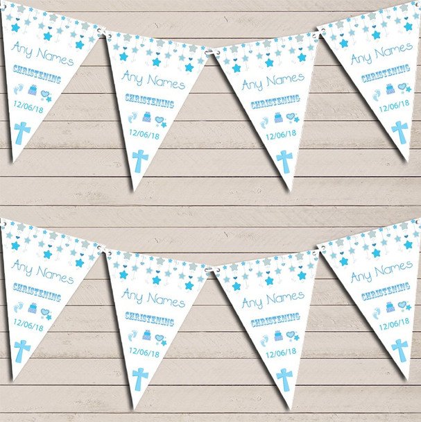 Christening Or Baptism Boy Blue Personalized Christening Bunting