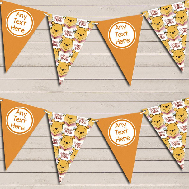 Winne The Pooh Orange Personalized Children's Birthday Bunting