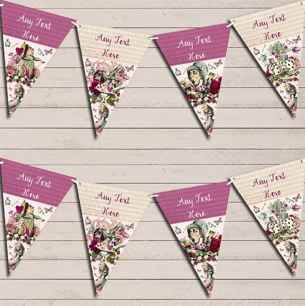 Alice In Wonderland Mad Hatter Rabbit Queen Children's Birthday Bunting