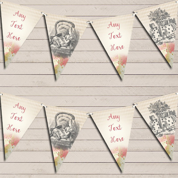 Alice In Wonderland Rustic Personalized Children's Birthday Bunting