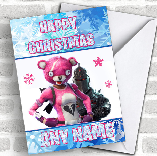 Cuddle Team Leader Black Knight Fortnite Personalized Children's Christmas Card