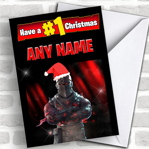 Fortnite Black Knight Number 1 Xmas Personalized Children's Christmas Card