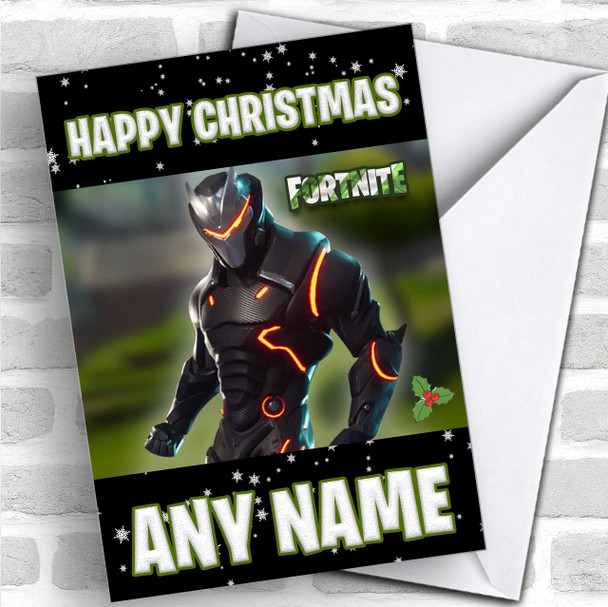 Fortnite Full Armoured Omega Personalized Children's Christmas Card