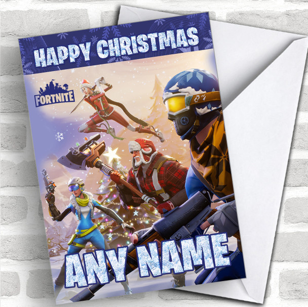 Fortnite Game Survive Winter Personalized Children's Christmas Card