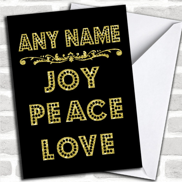 Joy Peace Love Personalized Christmas Card