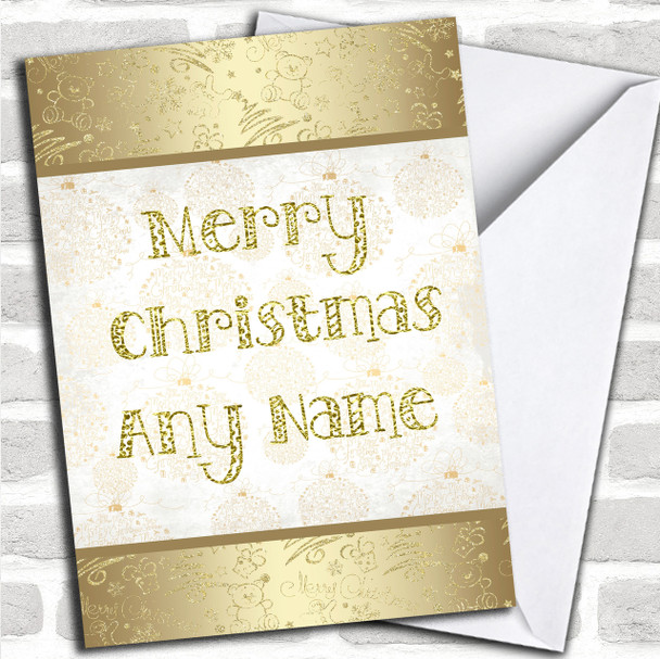 Golden Letters Personalized Christmas Card