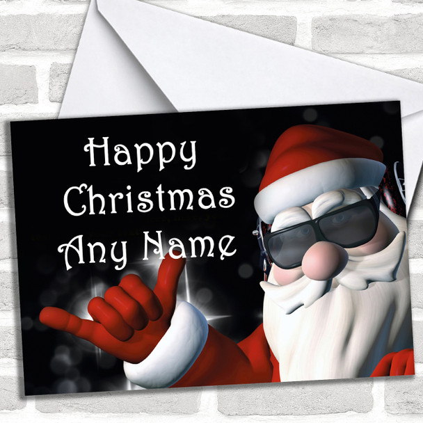 Cool Santa Christmas Card Personalized