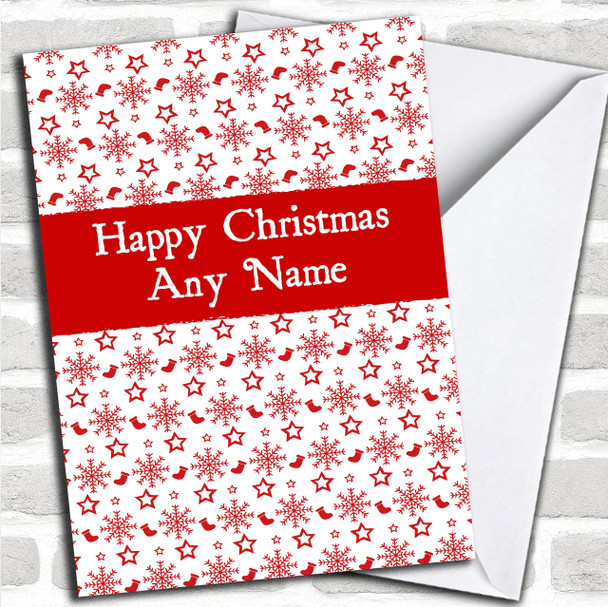 Snowflakes And Stockings Christmas Card Personalized