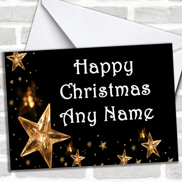 Gold Stars Christmas Card Personalized