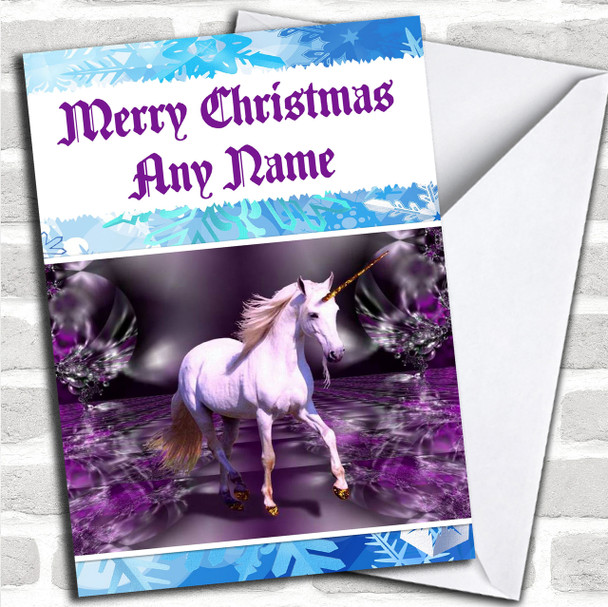 Beautiful Unicorn Personalized Christmas Card