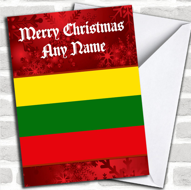 Lithuanian Flag / Lithuania Personalized Christmas Card
