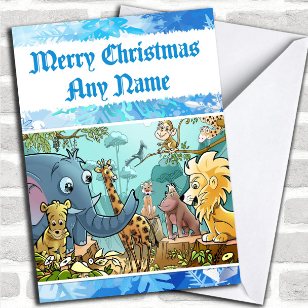 Jungle Animals Personalized Christmas Card