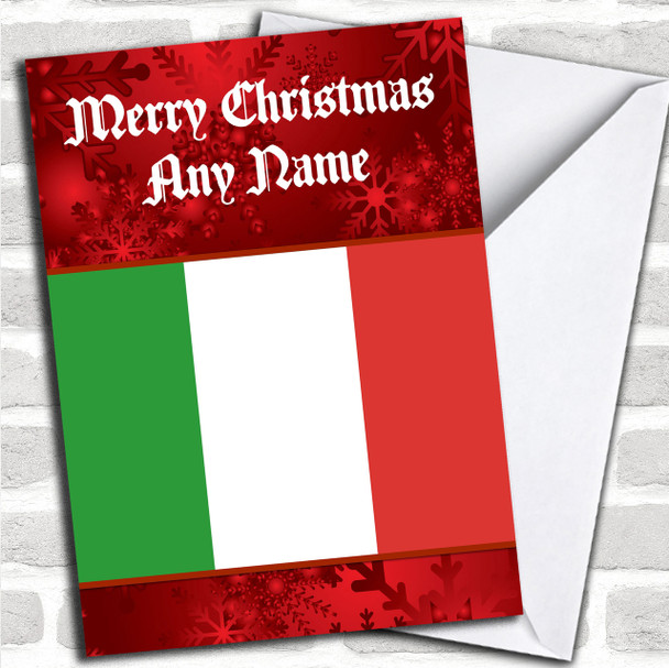 Italian Flag / Italy Personalized Christmas Card